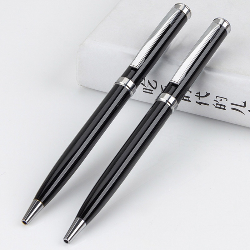 Set 2 Bút Bi Kim Loại Thiết Kế Nhỏ Gọn Tiện Lợi Cho Học Sinh