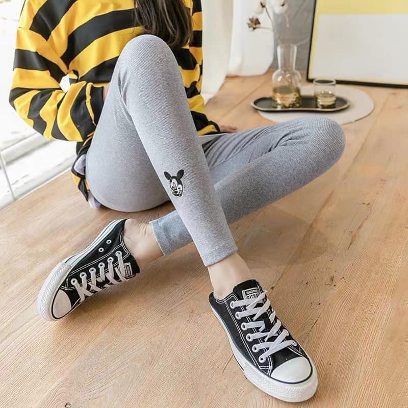 Quần Legging Len Tăm Thêu Hình Siêu Hot Thu Đông 2020 ROSA