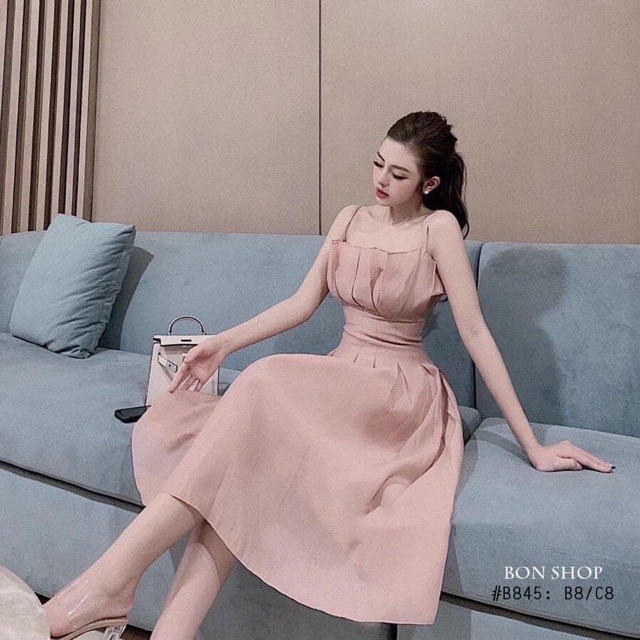 Đầm xòe xếp li eo thiết kế hai dây quyến rũ đi tiệc,dạo phố,hẹn hò | BigBuy360 - bigbuy360.vn