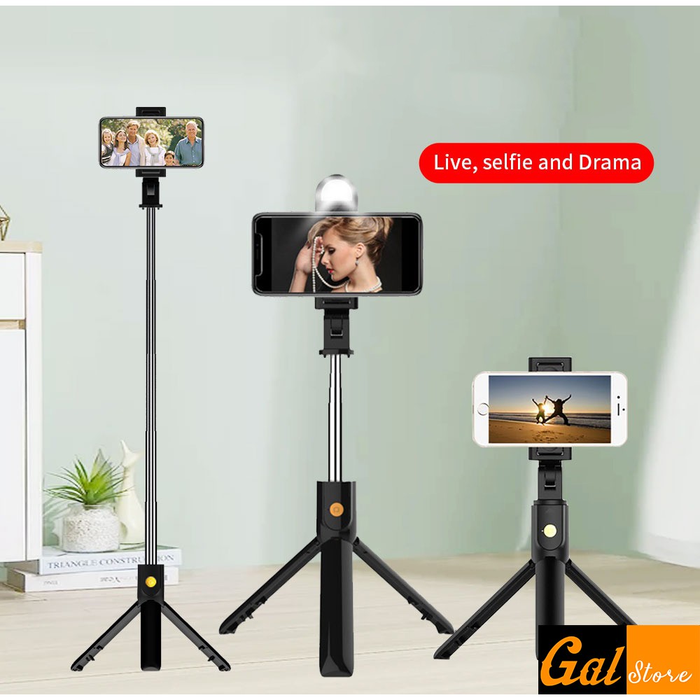 Gậy Chụp Ảnh Selfie K10S Tích Hợp Đèn Led siêu sáng