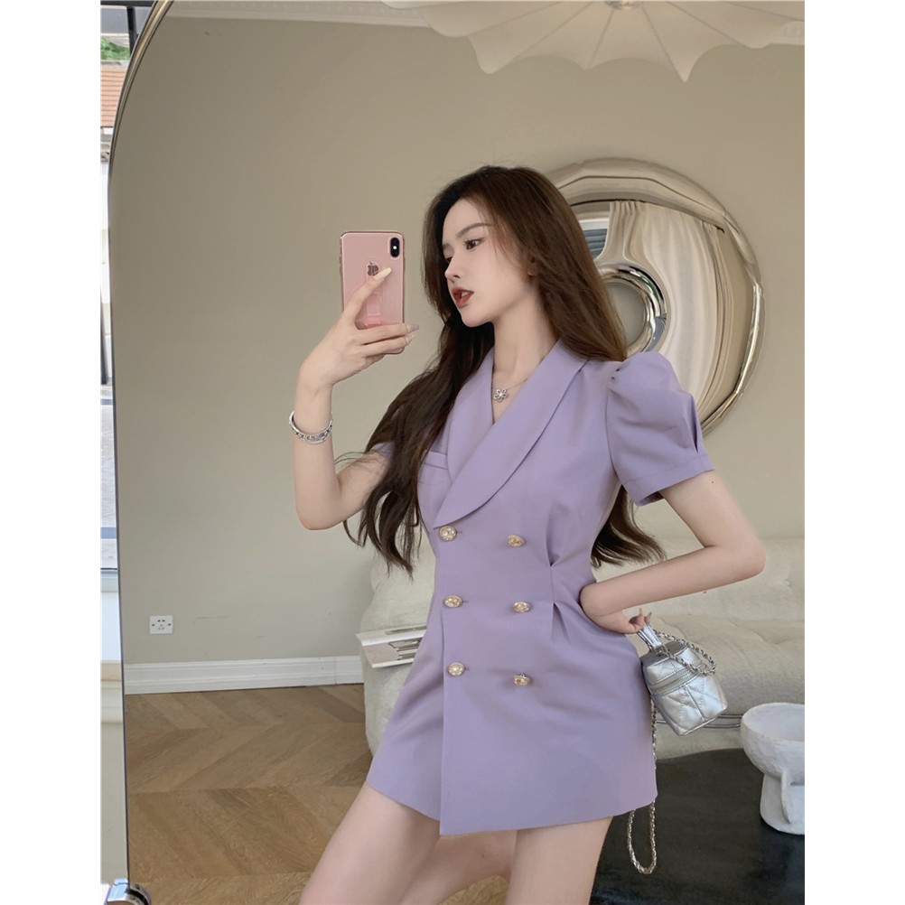 Đầm suông ulzzang tay phồng nữ