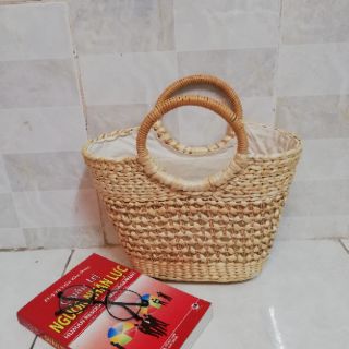 Giỏ xách lục bình phối hoa
