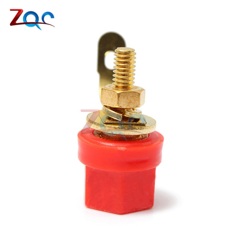 Set 2 Đầu Cắm 4mm Màu Đỏ + Đen Chuyên Dụng Cho Loa Khuếch Đại Âm Thanh