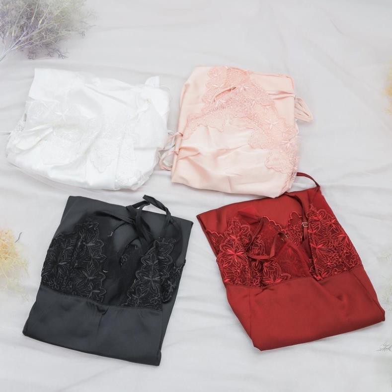 Váy ngủ sexy lụa phối ren cao cấp xẻ hông tinh tế form ngắn quyến rũ - 4 màu siêu hot | BigBuy360 - bigbuy360.vn