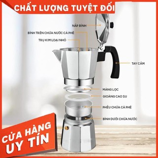 Ấm pha cà phê Moka Express 3TZ (6 cup), bình pha cà phê kiểu Ý