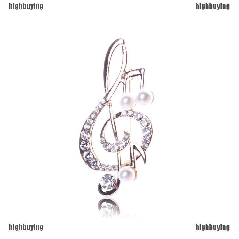 Ghim Cài Áo Hình Nốt Nhạc Đính Đá Nhân Tạo Thời Trang Cho Nữ