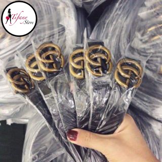 Dây Lưng Nữ Da Thường Logo GG Dài 103cm Bản 2.8cm (Không Hộp) "GG THẮT LƯNG"