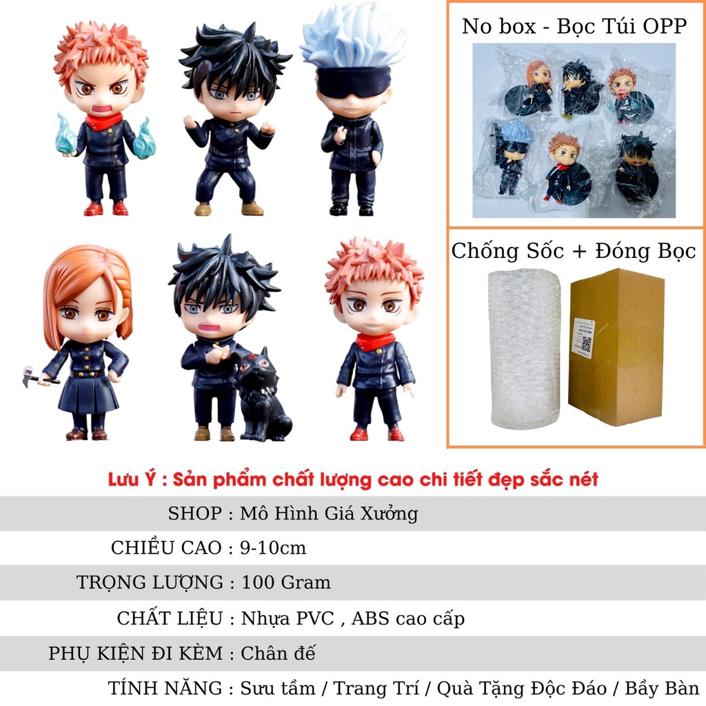 Mô Hình JUJUTSU KAISEN - Chú Thuật Hồi Chiến  Gojo Satoru , Megumi , Nobara , Yuji Itadori - Figure-MHGX