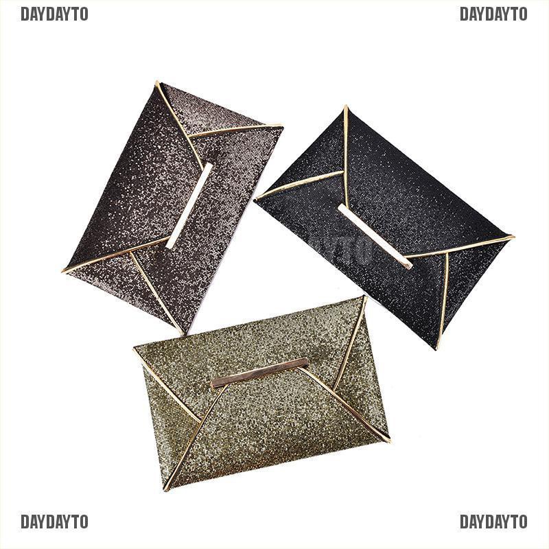 Ví Cầm Tay Hình Bao Thư Đính Kim Sa Lấp Lánh Thời Trang Dự Tiệc Cho Nữ