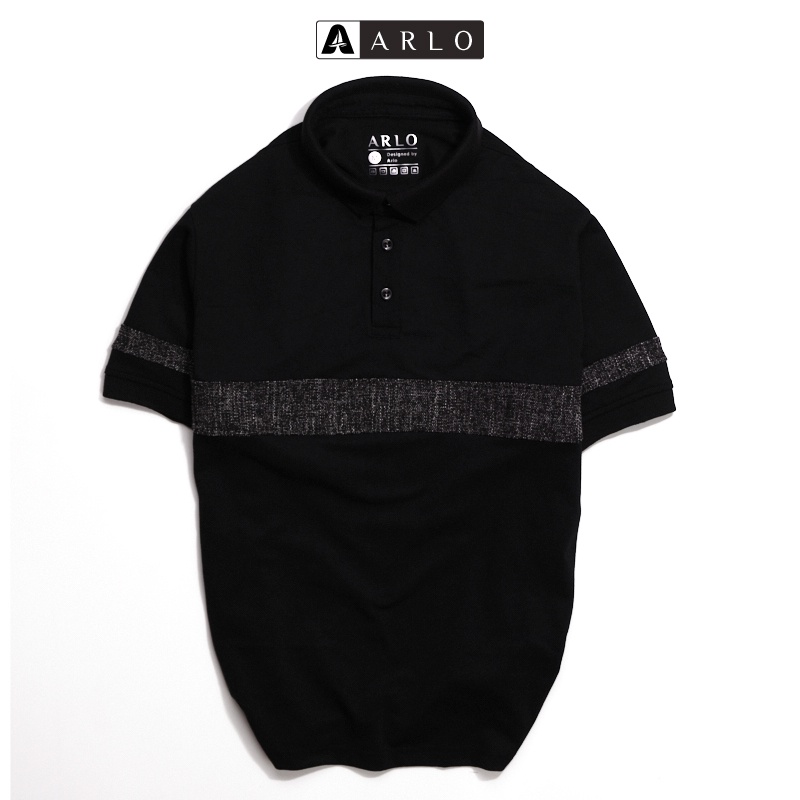 Áo Polo Nam ALAN Vải Cá Sấu CVC Cổ Bẻ Thanh Lịch Sang Trọng Màu Đen - ARLO