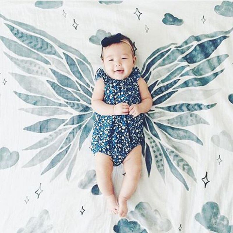 Chăn quấn đa năng cho bé bằng chất liệu cotton hình vuông