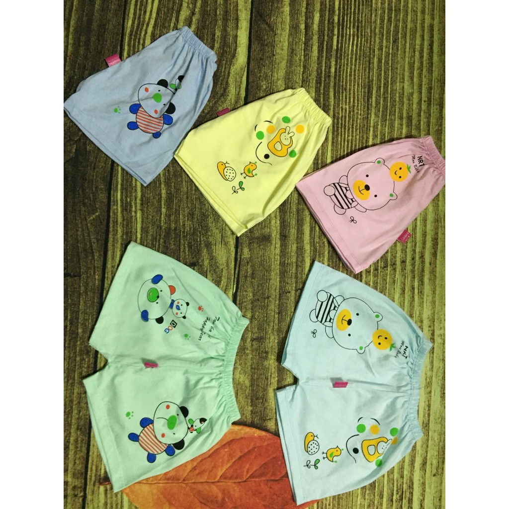 Set 2 Quần Đùi Bé Trai/Gái In Hình Ngộ Nghĩnh 5-13kg : Mã TA01