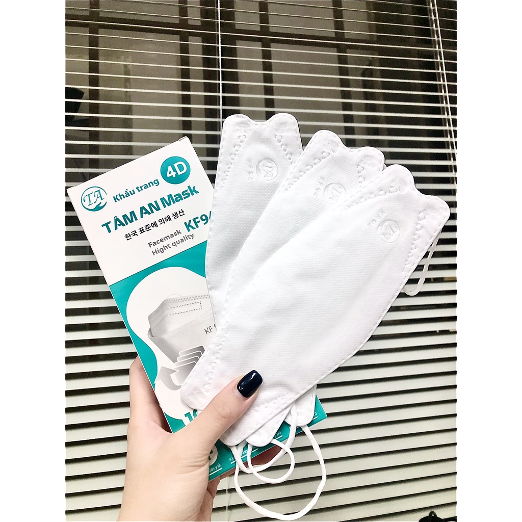 Khẩu Trang 4D KF94 Hàn Quốc Chống Bụi Mịn Kháng Khuẩn Vải Không Dệt 4 Lớp Thoáng Khí - Sỉ Từ 1 Cái