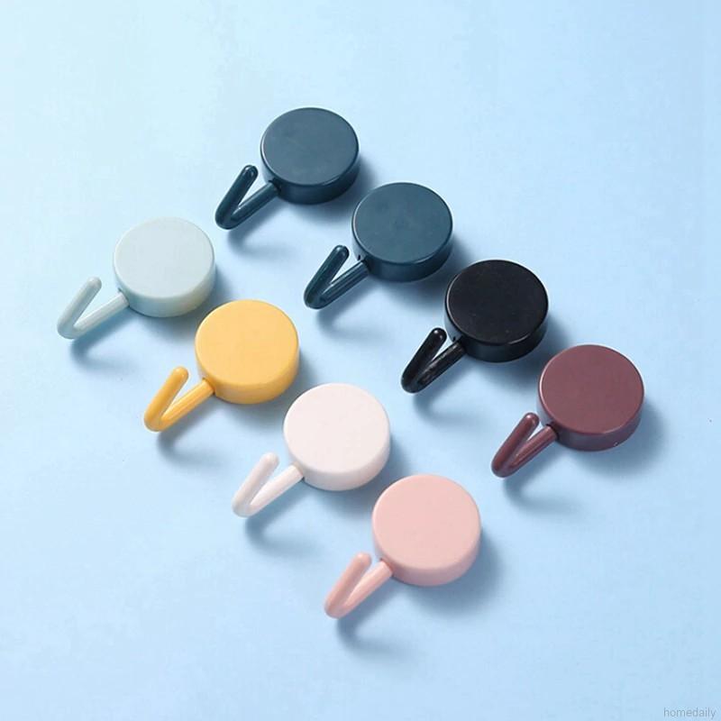 Bộ 10 móc treo đồ gắn tường không để lại dấu vết không cần đục lỗ thiết kế màu trơn kích thước nhỏ