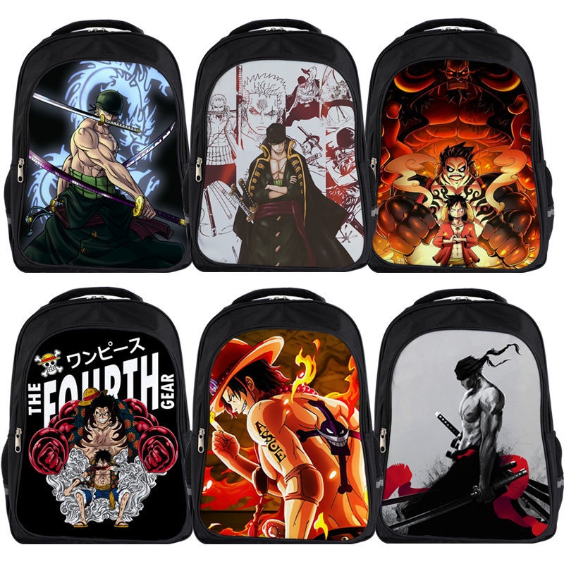 Ba Lô Đi Học Cỡ Lớn Hai Lớp Họa Tiết Anime One Piece Đơn Giản Cho Bé Trai