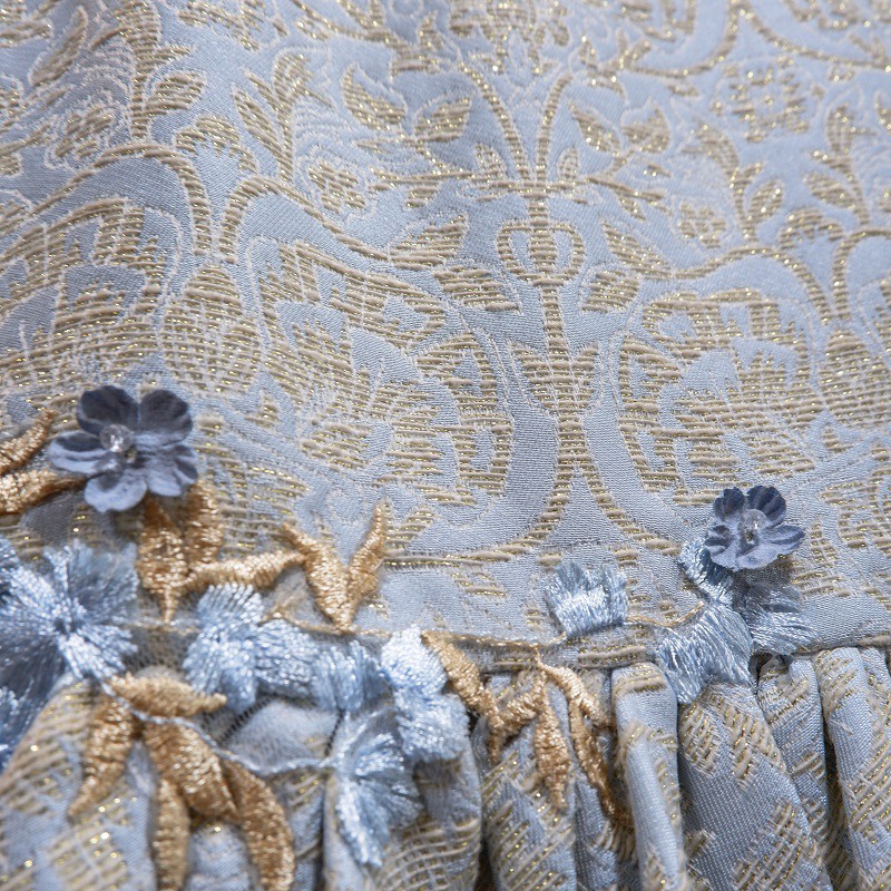 Váy Gấm Xanh Đính Hoa Cánh Tiên - Yay