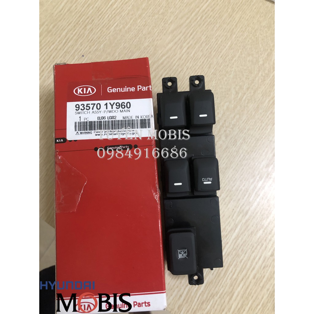 CỤM CÔNG TẮC LÊN XUỐNG KÍNH TỔNG 5 NÚT BẤM BẢN THIẾU KIA MORNING / PICANTO CHÍNH HÃNG 935701Y960