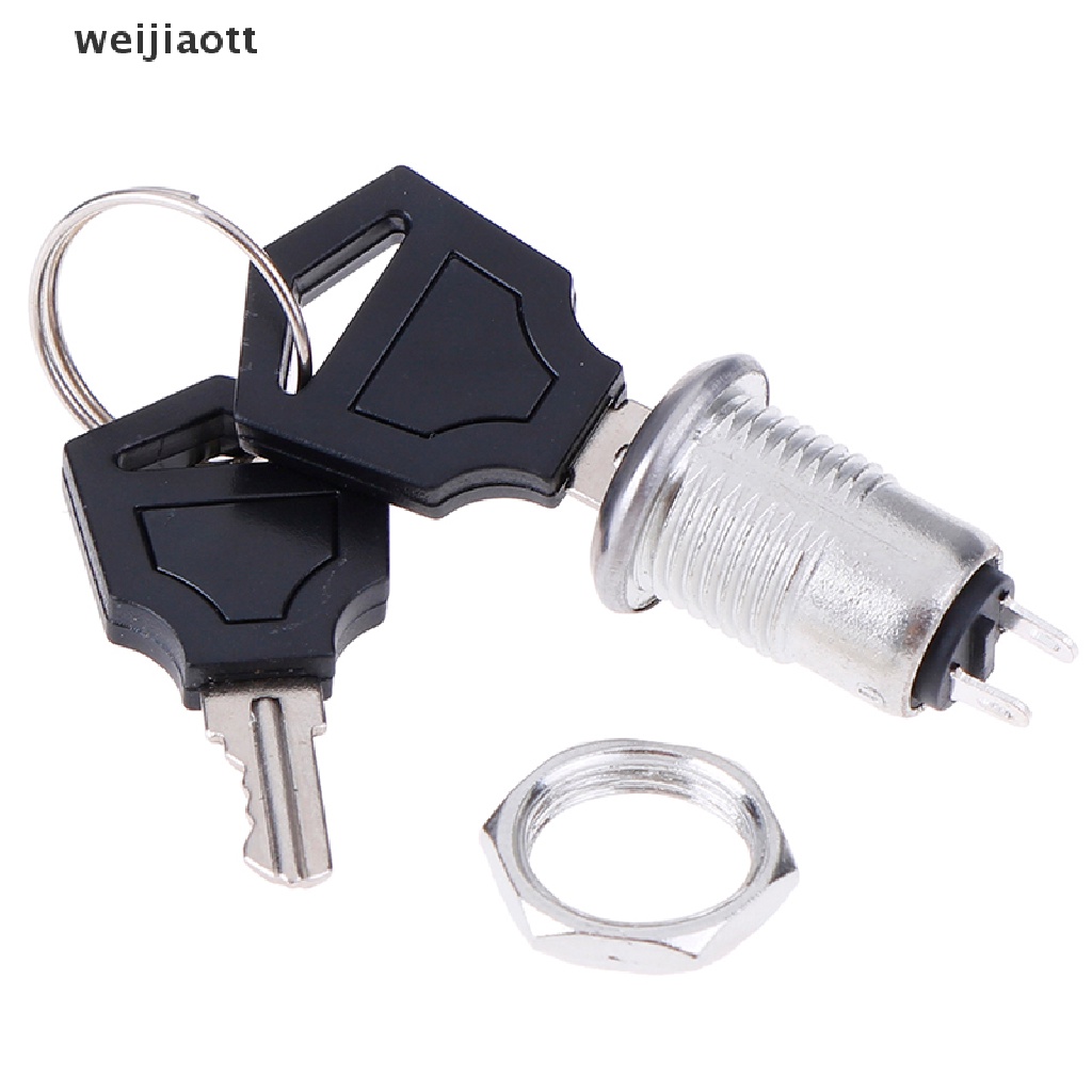 weijiaott 1pc 12mm Mini Key Switch ON/OFF Lock Switch KS-02 KS02 Electronic Switch 3A 250V WT