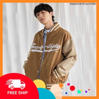 🚀☄️ Áo khoác dù bomber varsity jacket shop 2 lớp phong cách Streetwear đủ size L XL  spacestation.store