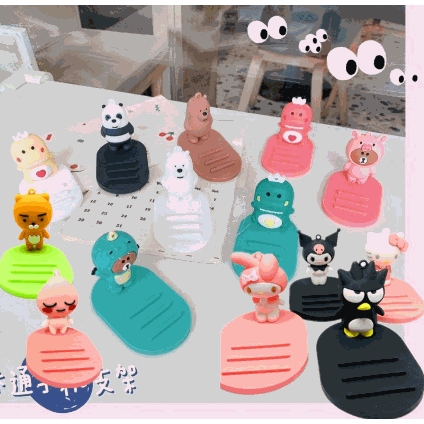 【YUKV】Cute Girl Lazy Mobile Phone Bracket Cartoon Desktop Car Multi-function Adjustable