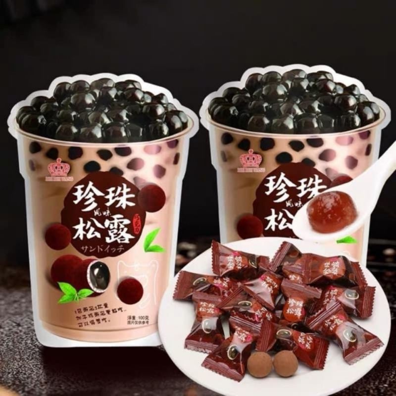 Kẹo trà sữa Trân châu Đài Loan 120g lẻ 1 cái, gói kẹo trà sữa socola thơm ngon tiện dụng