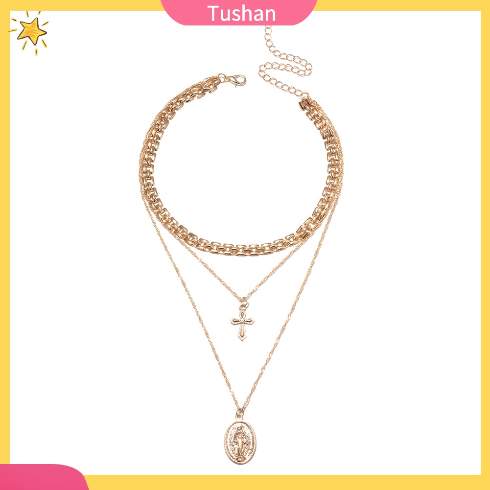 Vòng cổ choker nhiều lớp hình thánh giá tush _