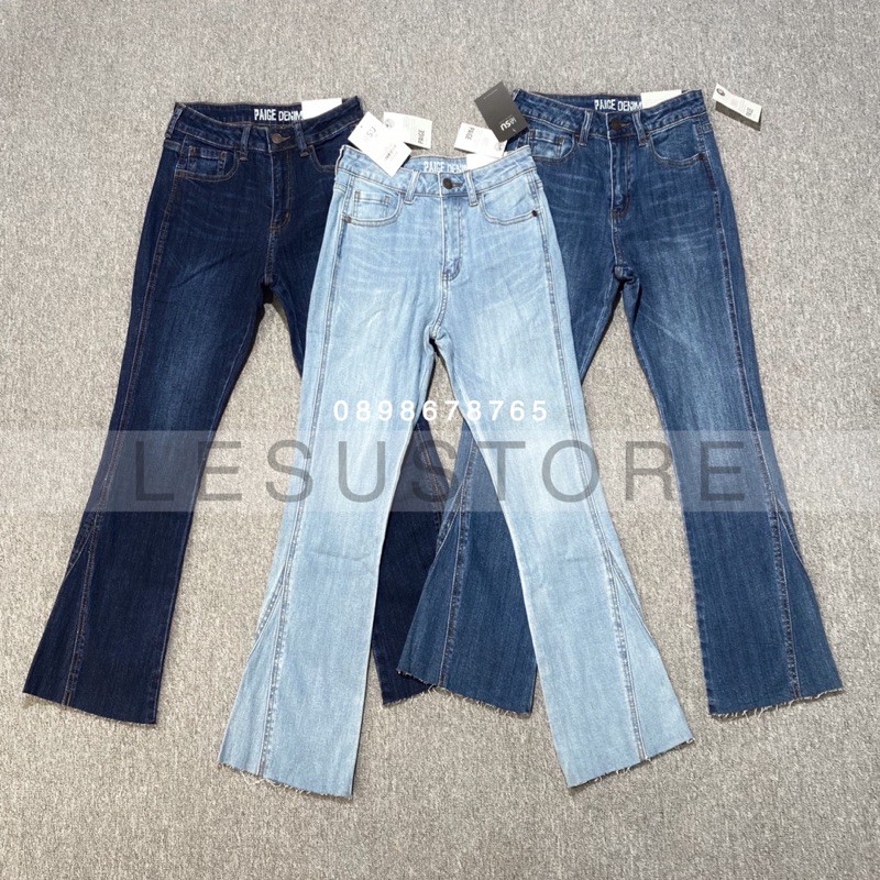 ẢNH TỰ CHỤP Quần Jeans Loe Ống Lệch lai cắt dài 85cm