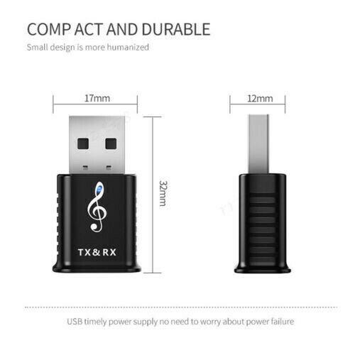 USB Bluetooth 5.0 Audio Transmitter Receiver Adapter for TV PC Car AUX Speaker