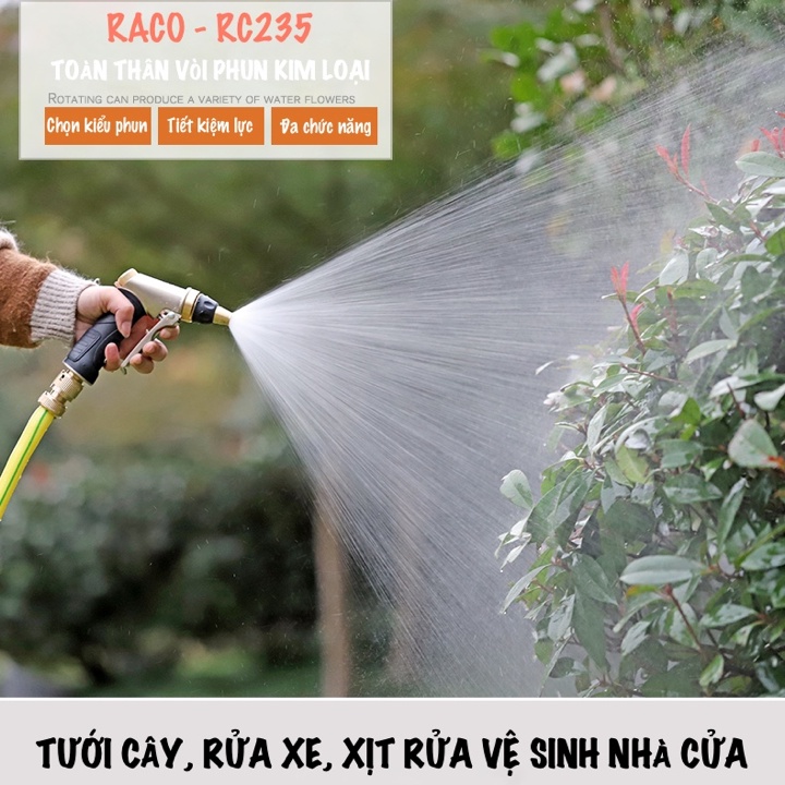 Vòi tưới cây, vòi rửa xe đa năng bằng kim loại LIONGKING RC235