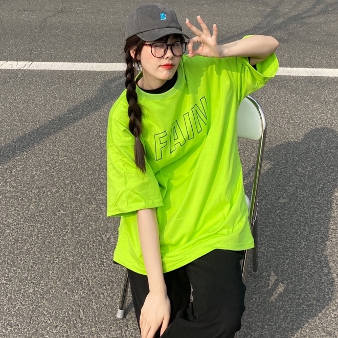 Áo phông shopcossi ,áo thun tay lỡ chất cotton in hình FAIN