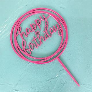 Mica HPBD 2 vòng tròn hồng