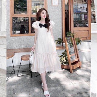 Váy bầu nơ ngực thiết kế đuôi cá HM01