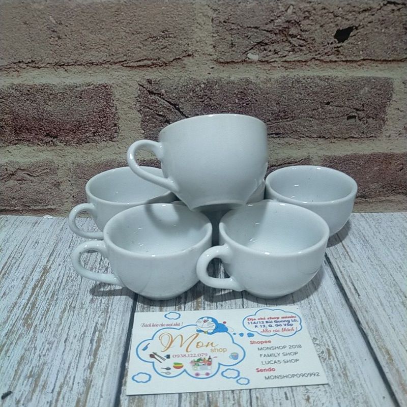 <Video SP 100%> Tách trà tròn sứ trắng giá rẻ