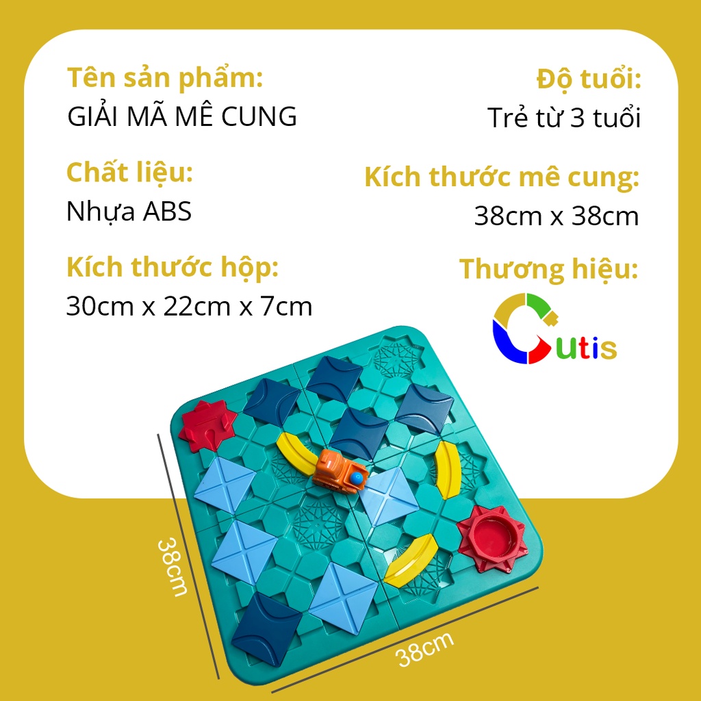 Đồ chơi giải mã mê cung Cutis, giúp bé phát triển trí thông minh với nhiều thử thách, phù hợp cho bé từ 3 tuổi