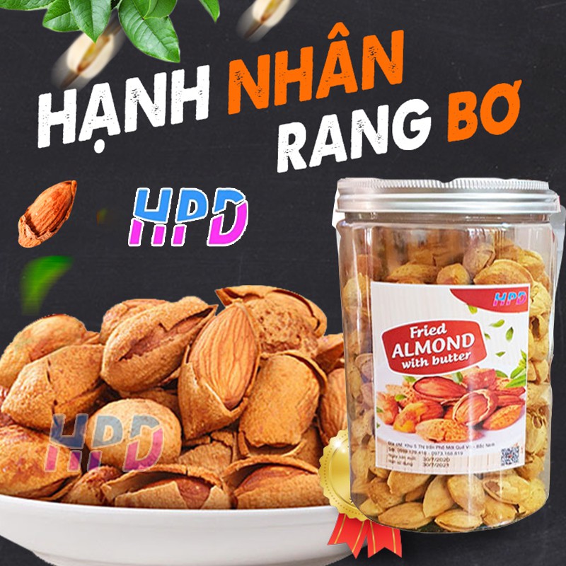 Hạt dinh dưỡng cao cấp nhập khẩu - hạnh nhân vỏ mỏng rang bơ -đóng hộp 500g