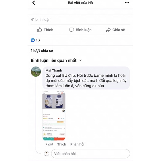 Cát vệ sinh cho mèo EU LITTER.