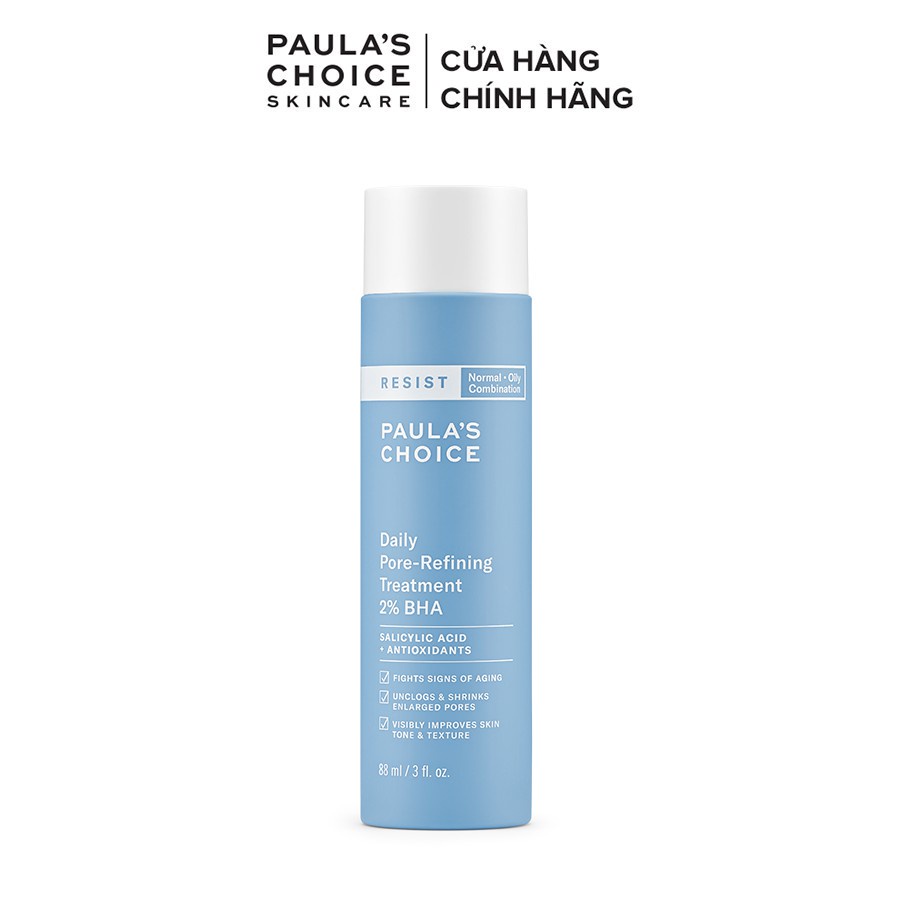 Dung dịch tẩy da chết và thu nhỏ lỗ chân lông Paula's Choice Resist Daily Pore Refining Treatment 2% BHA 88ml mã 7820