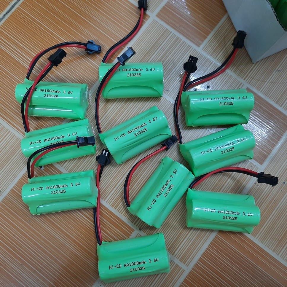 Pin sạc 3.6v 1800mah 2 hàng cho xe điều khiển đồ chơi trẻ em cổng nối SM (jack nối)