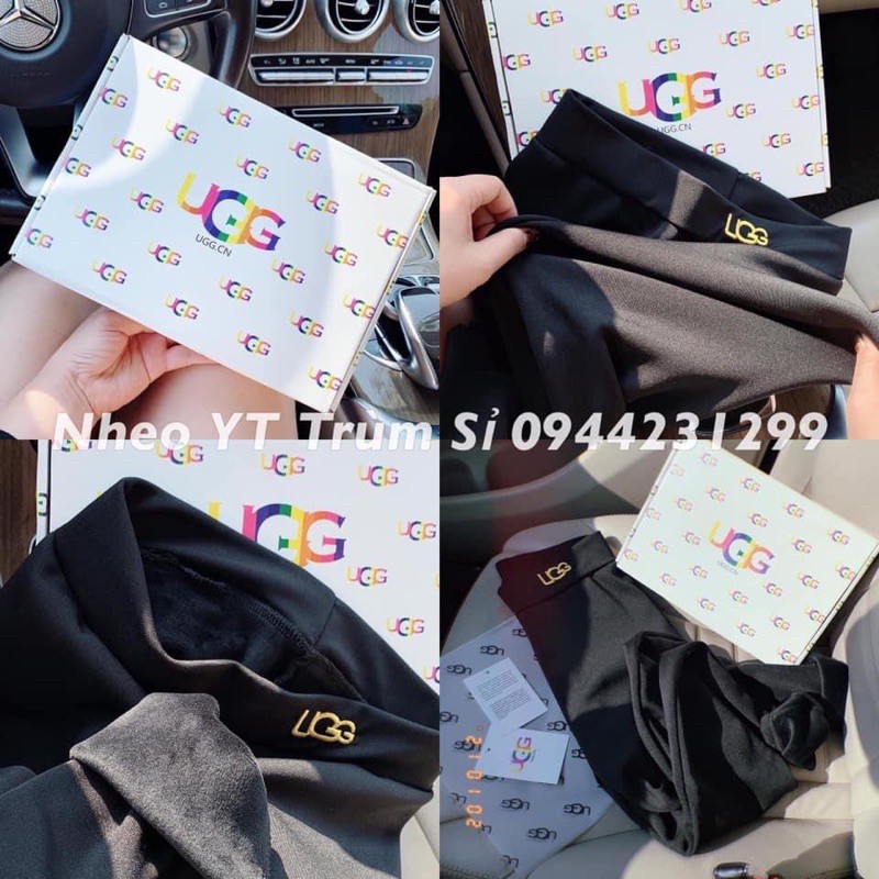 Quần legging cạp thêu chữ UG / hộp chữ màu