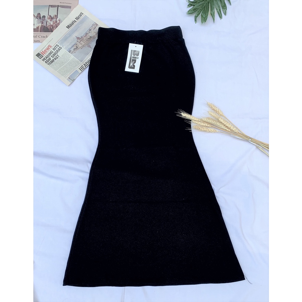 Chân váy nữ đuôi cá len tăm dáng dài Bingshop