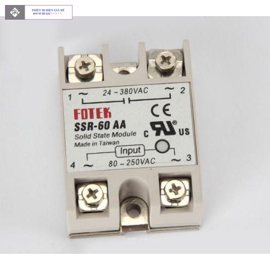 Solid State Module Relay Rơ le bán dẫn Fotek SSR-60 VA-H, Fotek SSR-60 AA-H, Foteck SSR -60DA-H