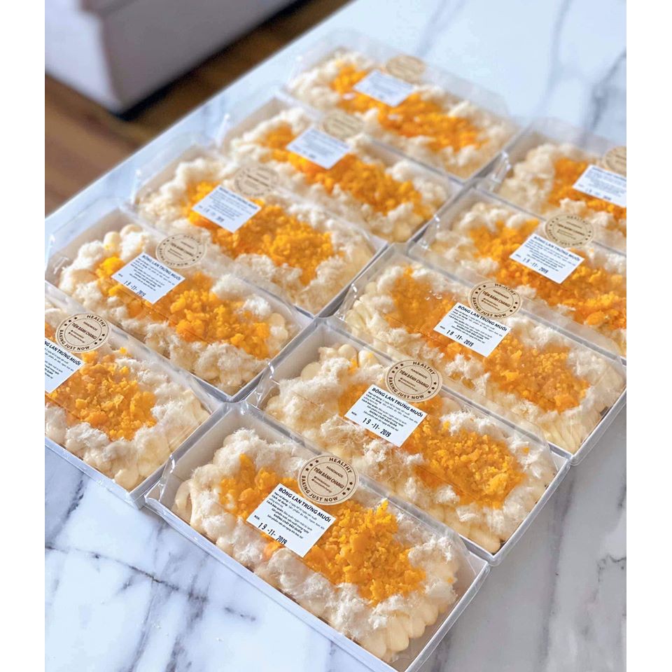 Hộp giấy đựng bánh nắp trong set 10c