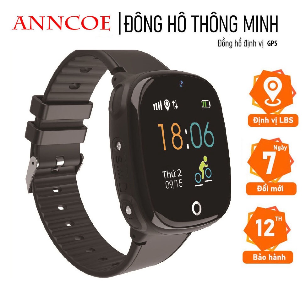 Đồng hồ thông minh định vị trẻ em ANNCOE Watch AH22 - nghe gọi 2 chiều - tin nhắn thoại - định vị GPS - Tiếng Việt