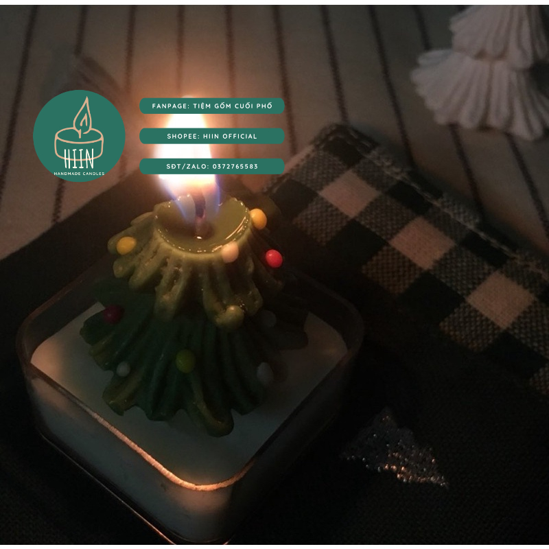 Nến thơm Tealight cây thông sáp đậu nành