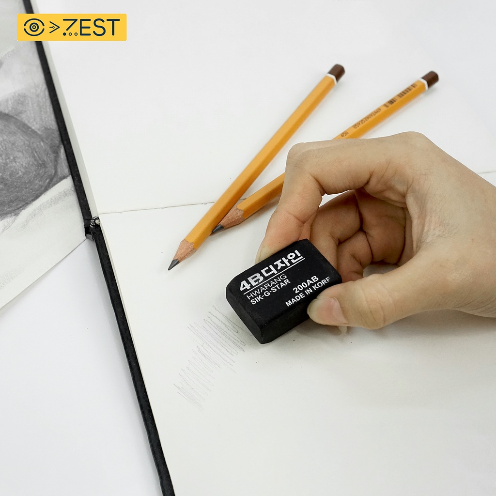 Gôm Tẩy Bút Chì Hwarang 4B Chất Cao Su Màu đen