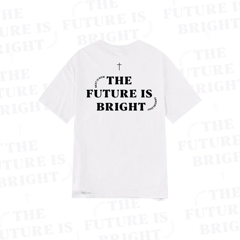 Áo thun Nam ngắn tay rách gấu unisex Future Bright Tee Arowlight màu trắng