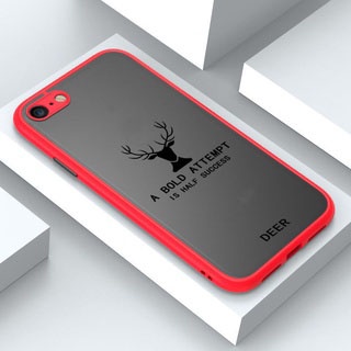 Ốp điện thoại cứng trong suốt in hình sừng nai cho Iphone 6 Plus 6 8 7 11 11 Promax