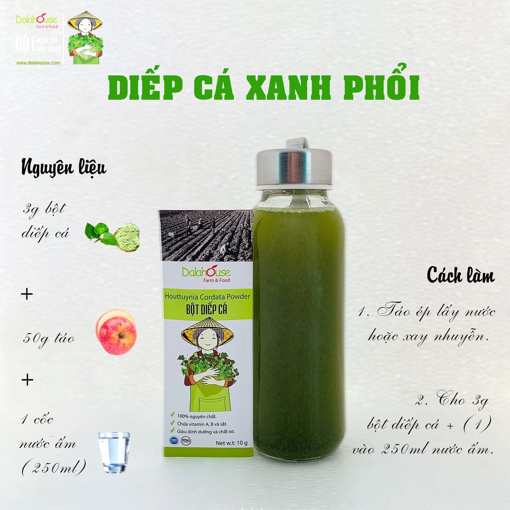 Bột rau diếp cá Dalahouse 150g nguyên chất hữu cơ, công nghệ sấy lạnh Châu Âu