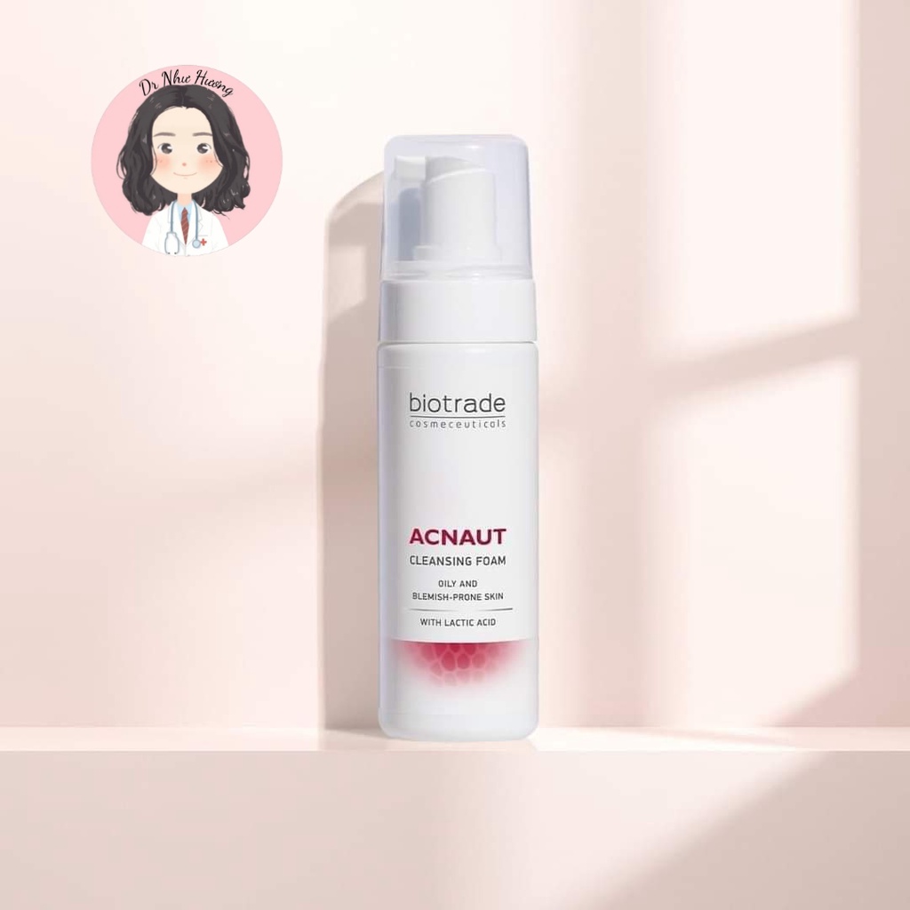 Sữa rửa mặt dạng bọt làm sạch sâu dùng được cho cả da dầu mụn - Biotrade Acnaut Cleansing Foam