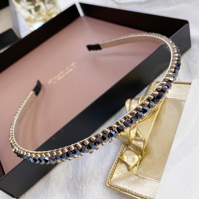 Băng Đô Cài Tóc Đính Kim Cương Nhân Tạo Thiết Kế Mỏng Xinh Xắn Thời Trang